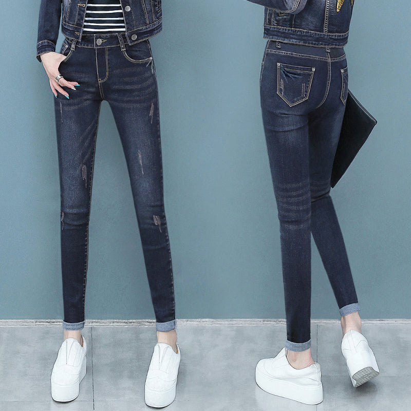 Black Slim-Fit Denim Pencil Pants – Anime Chic with Sleek Minimalist Vibes