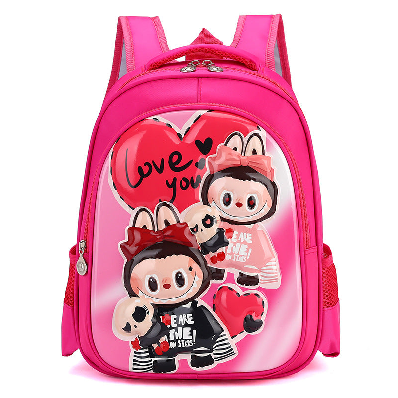 Labubu Cartoon School Backpack Grades 16 Kids Crossbody School Bag