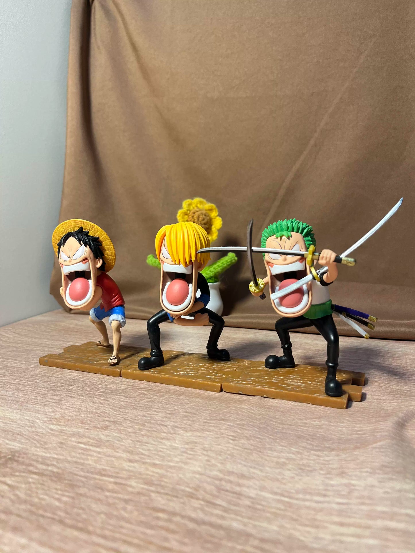 One Piece VAGA Hungry Trio GK Figure Zoro, Luffy & Sanji Desktop Ornament