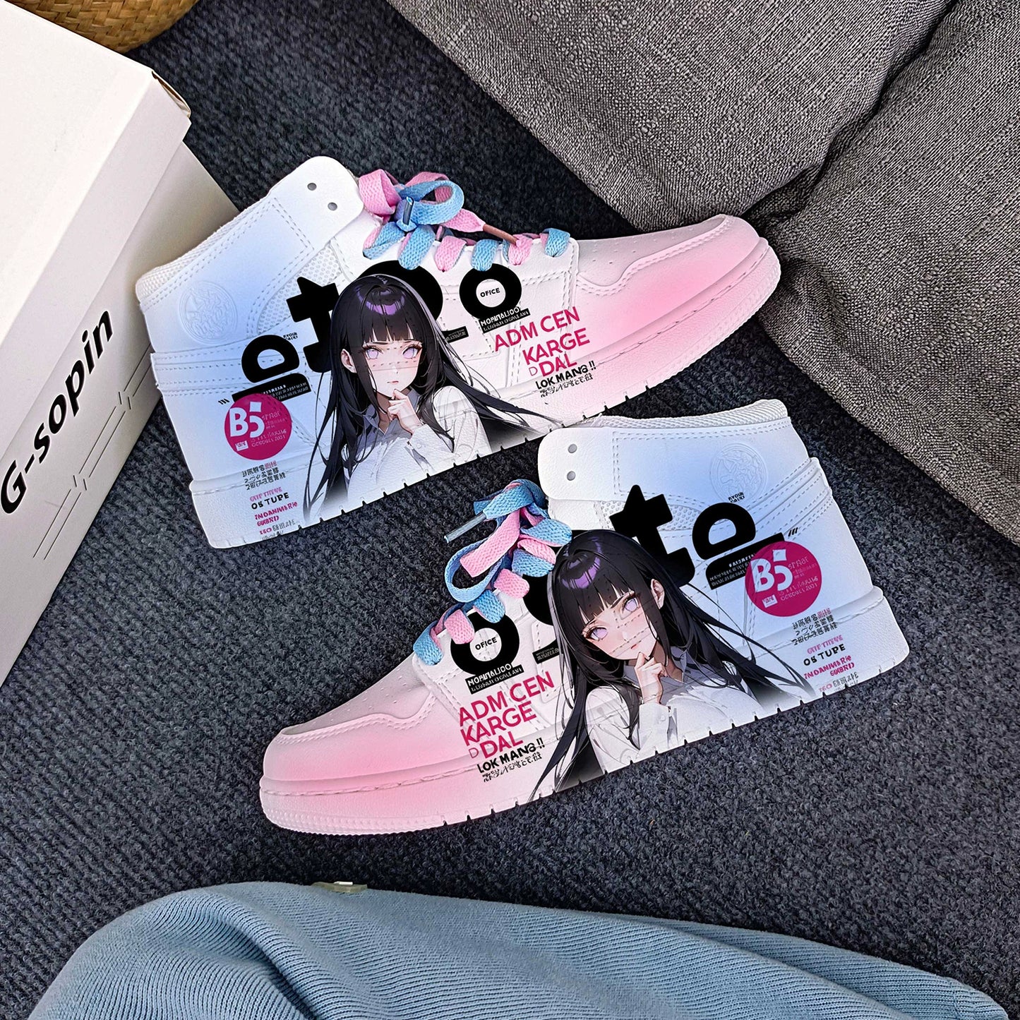 Naruto x Sakura Couple Sneakers Pull-Back Style Casual Anime Shoes