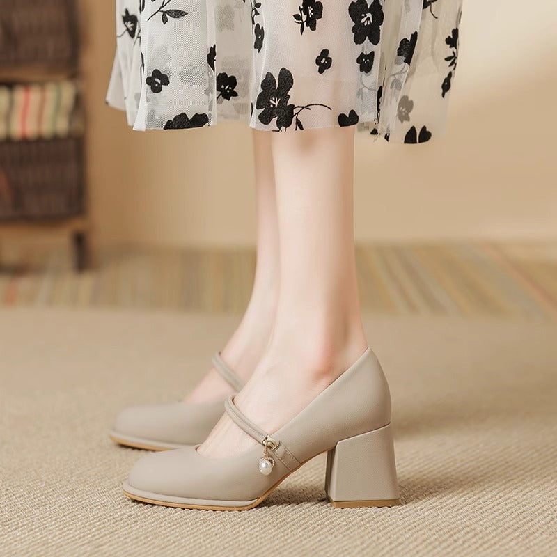 Fairy Mary Jane Heels – Soft Leather Cheongsam Style for Elegant Arcs
