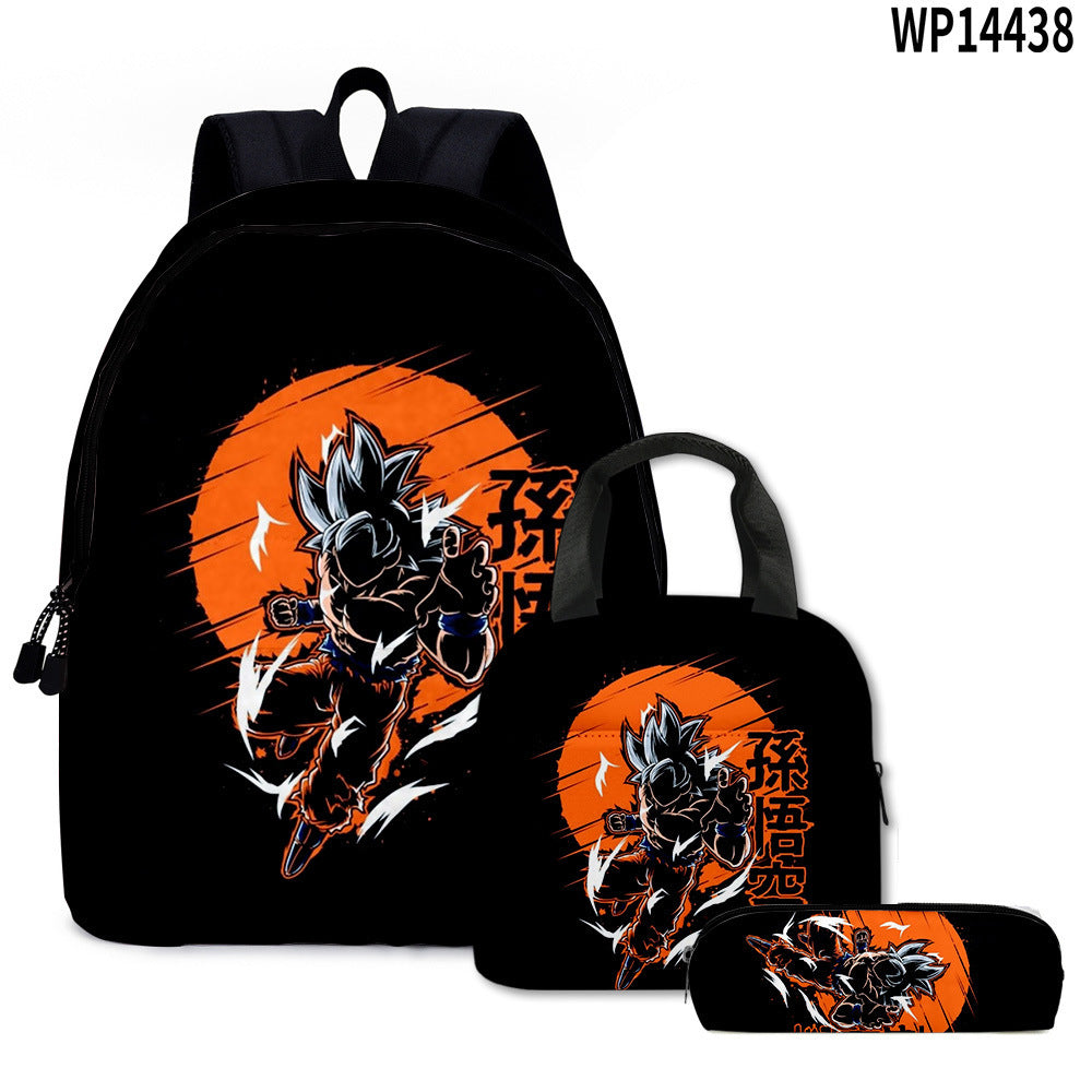 Dragon Ball Super 3D Goku Backpack Set 3-Piece Anime Combo