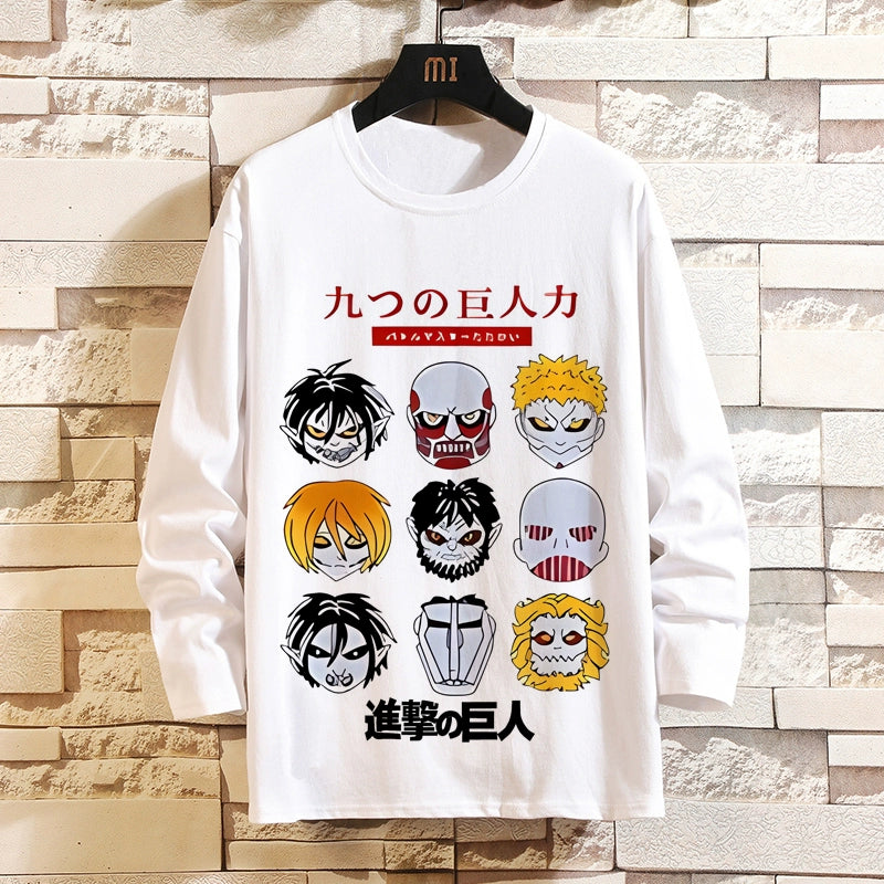 Attack on Titan Clothes Wings of Liberty Long-Sleeved T-Shirt Two-Dimensional Anime Peripheral Japanese Mens Base Shirt Autumn Outfit