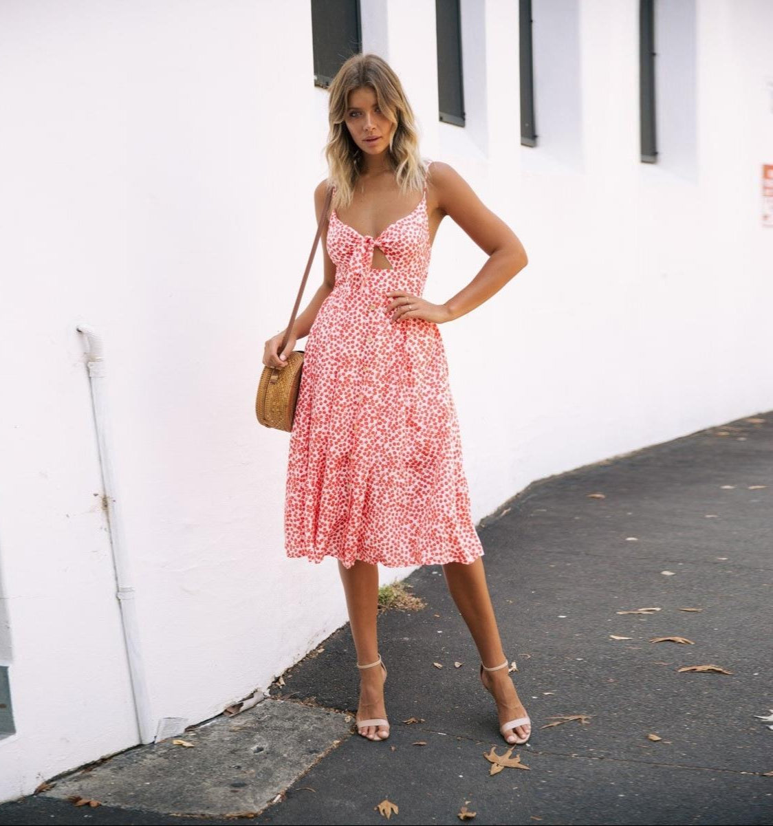 Elegant V-Neck Suspender Dress – Sophisticated Style for Any Occasion
