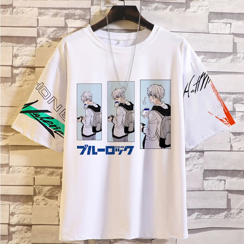 Blue Prison Pain Clothes T-Shirt BLUE LOCK Jieshi Yiling Wangbee Le Back Male and Female Teen Summer Top Anime Peripheral