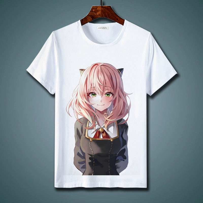 Spy Play House Short-Sleeved T-Shirt Spy x Family Ania Fujie Anime Peripheral Teenagers Summer Top Clothes