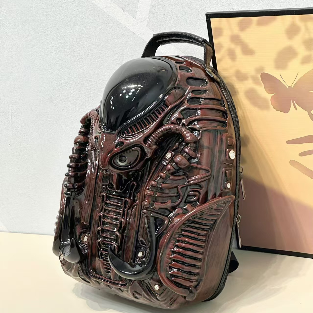 Punk Metal Predator Backpack Street Style School Bag for Men & Women