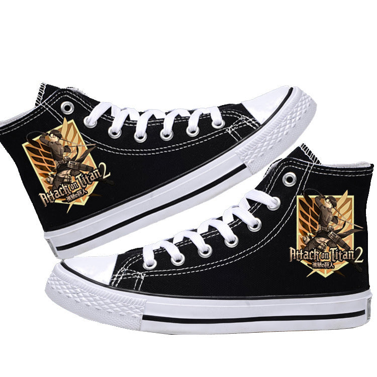 Attack on Titan High-Top Canvas Shoes Anime Streetwear for Students & AOT Fans