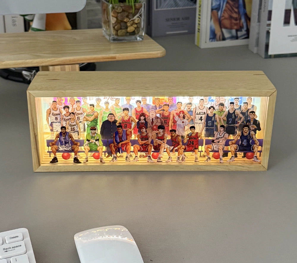 SLAM DUNK 3D LED Art Solid Wood Frame Family Portrait Display