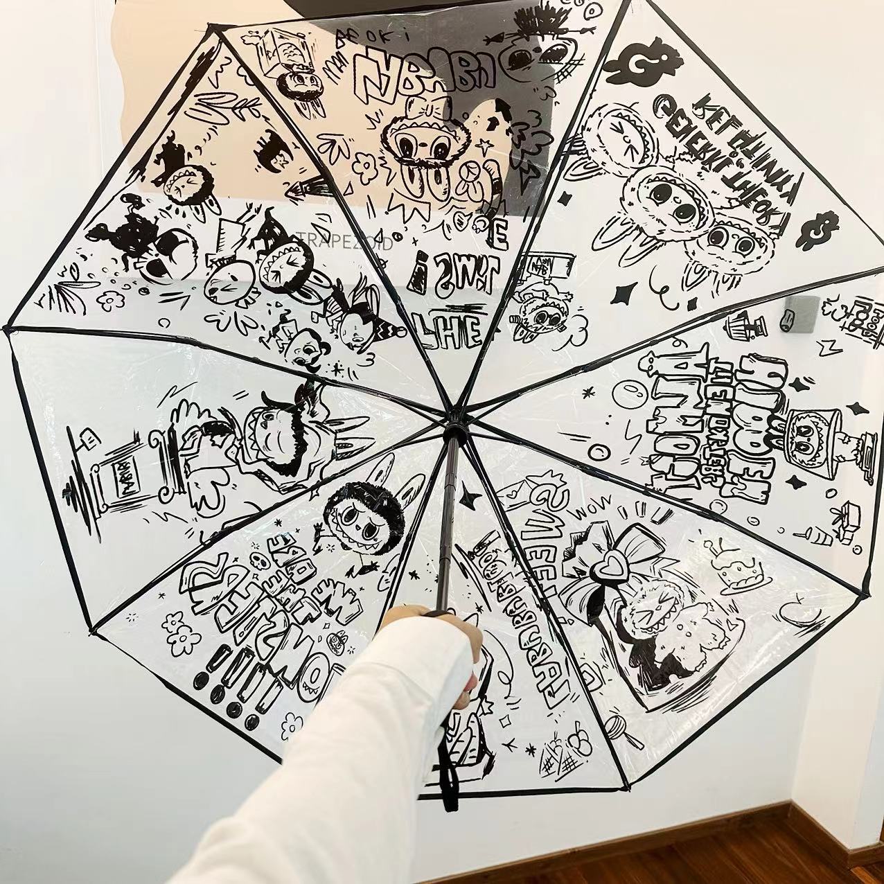 Labu Transparent Auto-Open Umbrella Cute Folding Anime Style for fans