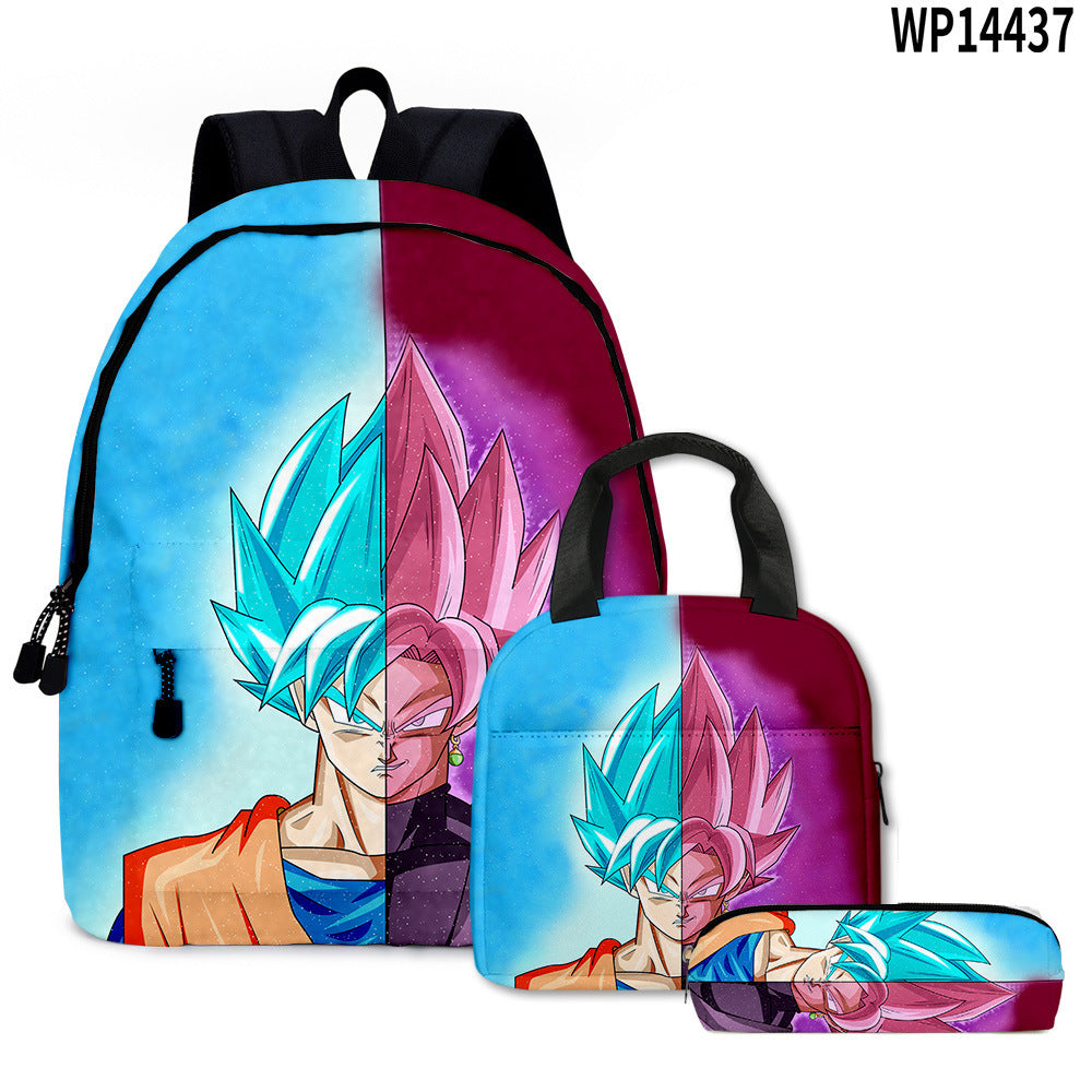 Dragon Ball Super 3D Goku Backpack Set 3-Piece Anime Combo
