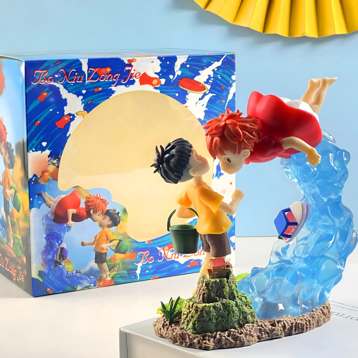 Ponyo & Sousuke Scene Figure Cliffside Goldfish Magic Anime Ornament