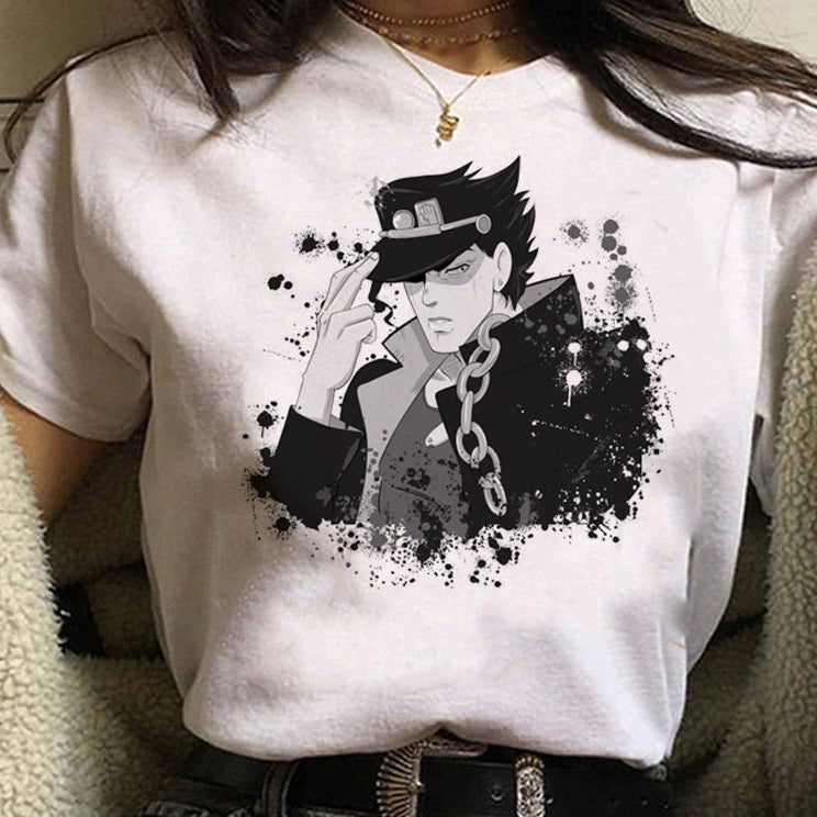 Japanese Anime JOJO'S Bizarre Adventure T-Shirt Men Summer Top Casual Short Sleeve Tee