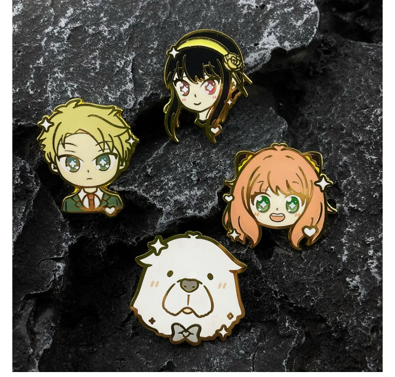 Spy Play House Anime Metal Badge Twilight, Anya & Bond Brooch Set for Schoolbag, Jacket & Collector Display