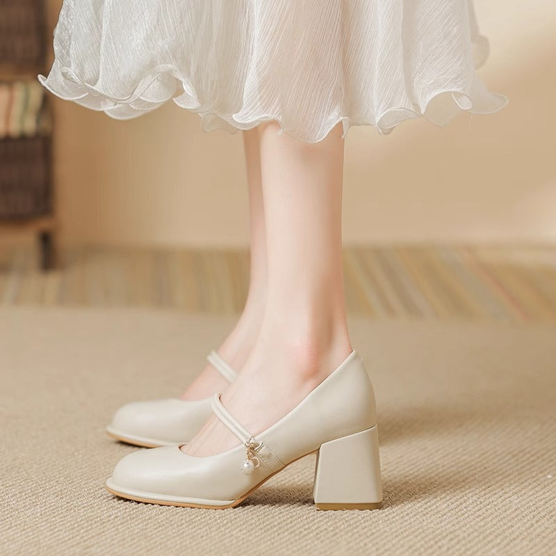 Fairy Mary Jane Heels – Soft Leather Cheongsam Style for Elegant Arcs