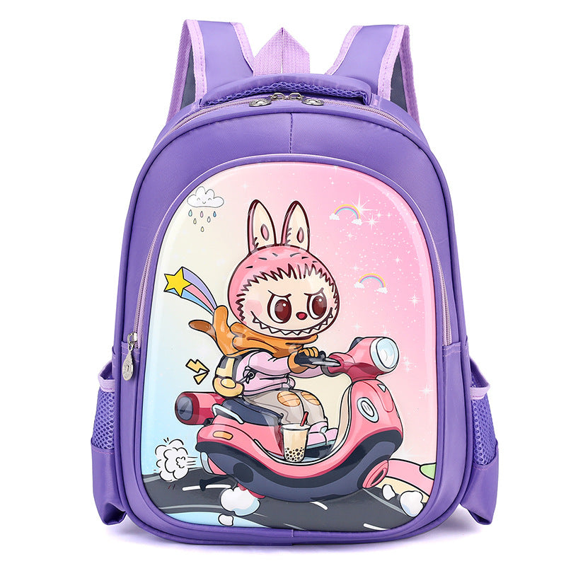 Labubu Cartoon School Backpack Grades 16 Kids Crossbody School Bag