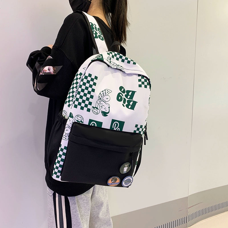 One Piece Graffiti Backpack Large Capacity Anime Schoolbag for Boys & Girls