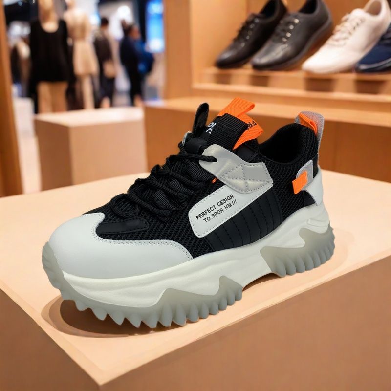 Gen Z Plaid Chunky Sneakers – Thick Bottom & Non-Slip Street Style