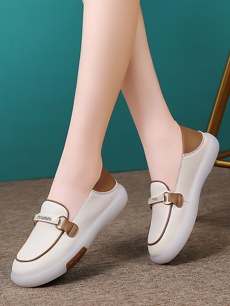 Retro Slip-On Mom Shoes – 2-Way Wear Comfort with Tendon Bottom Support