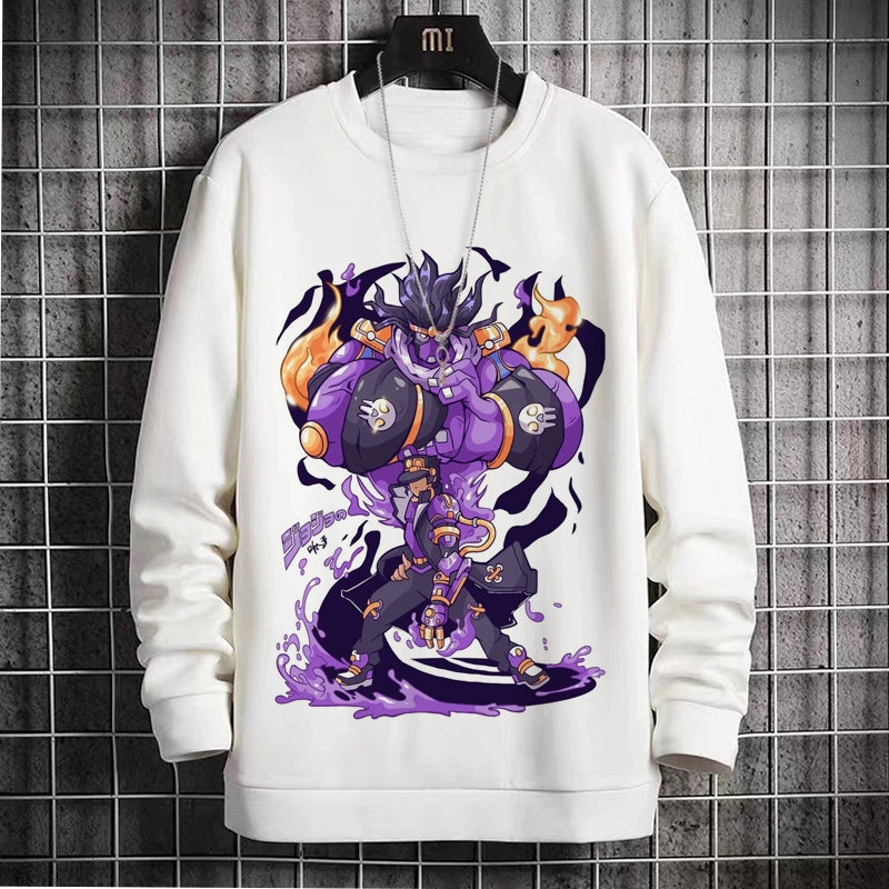 New Sweatshirt Male JOJO'S Bizarre Adventure Two-Dimensional Anime Round Neck Fleece Dress Casual Print Shirt Autumn and Winter