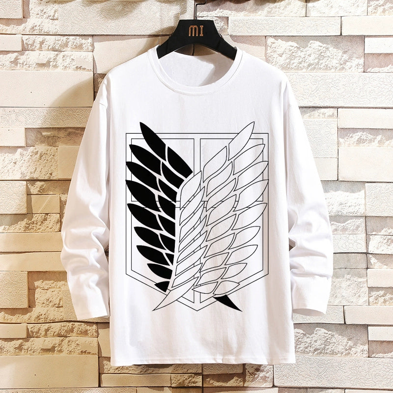 Attack on Titan Clothes Wings of Liberty Long-Sleeved T-Shirt Two-Dimensional Anime Peripheral Japanese Mens Base Shirt Autumn Outfit