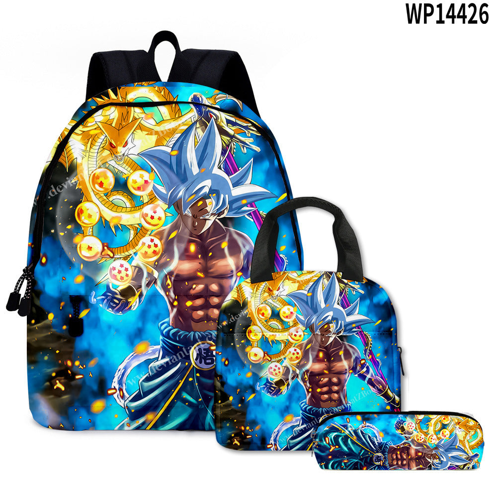 Dragon Ball Super 3D Goku Backpack Set 3-Piece Anime Combo