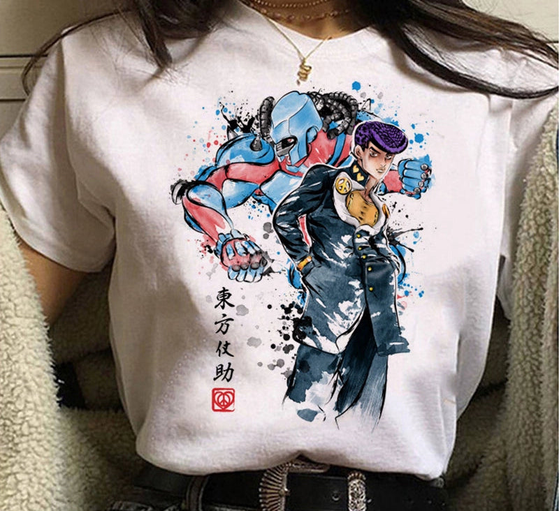 Japanese Anime JOJO'S Bizarre Adventure T-Shirt Men Summer Top Casual Short Sleeve Tee