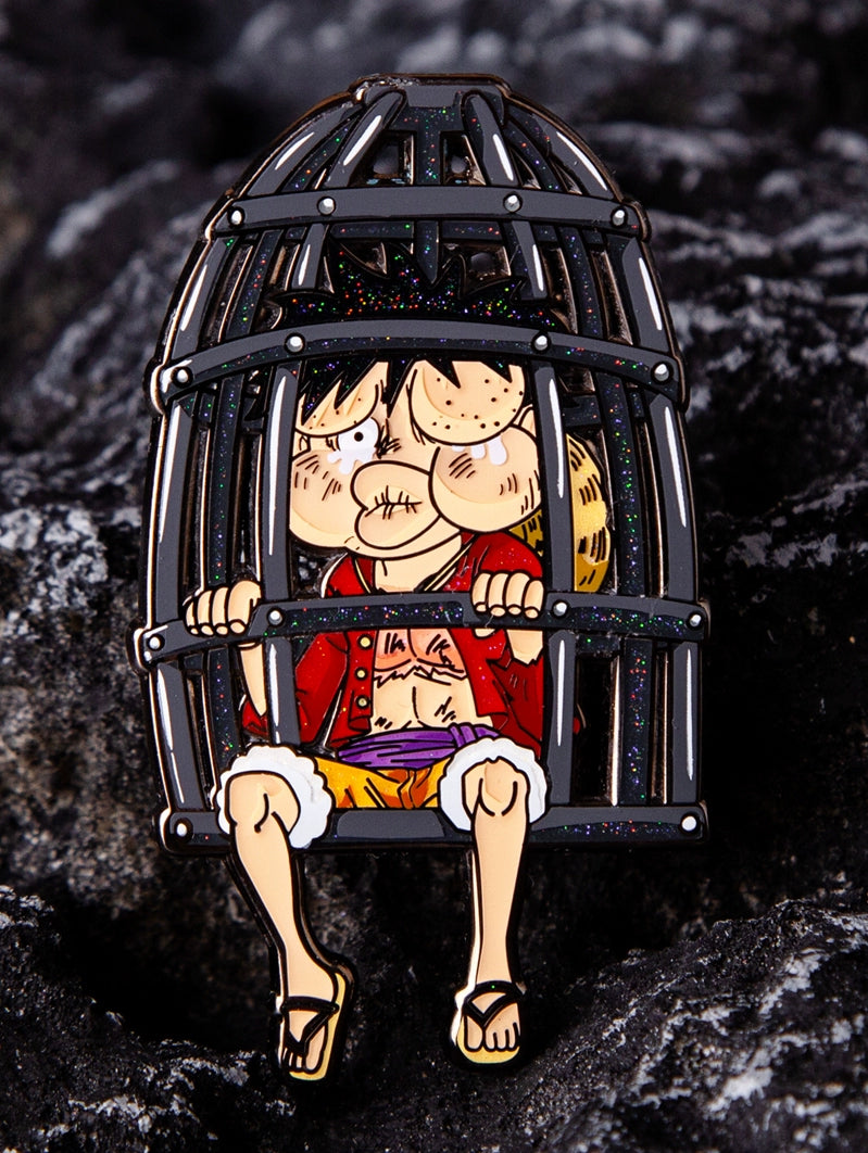 Luffy Metal Badge & Keychain Set One Piece Anime Brooch with Gift Packaging
