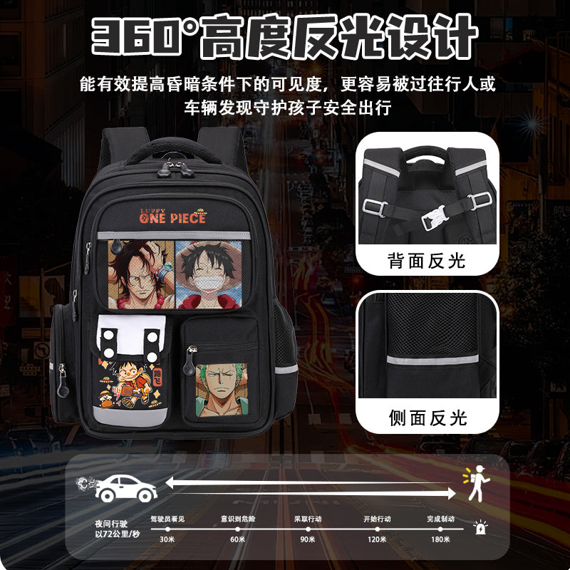 One Piece Spine-Protecting School Backpack Lightweight & Large-Capacity Bag