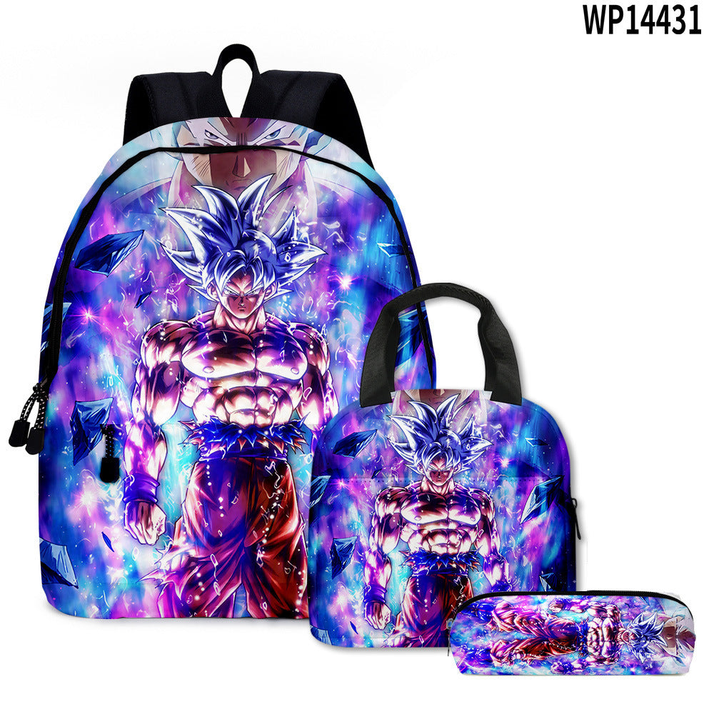 Dragon Ball Super 3D Goku Backpack Set 3-Piece Anime Combo