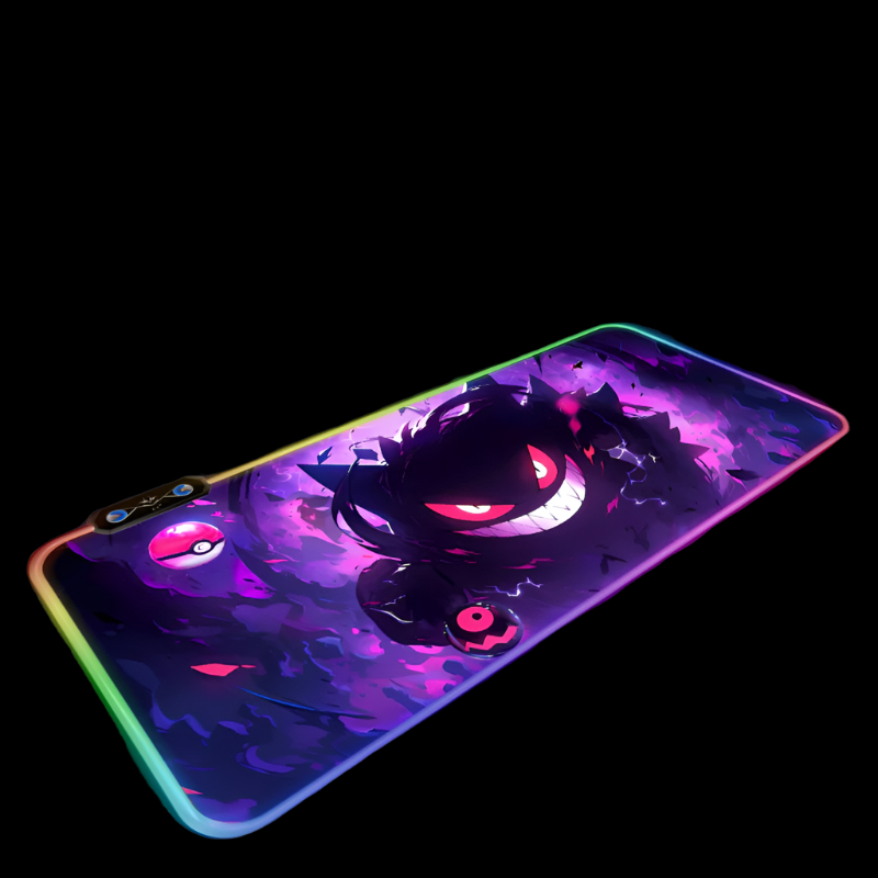 Gengar RGB Gaming Desk Mat Pokémon Oversized Luminous Table Pad for Students & Gamers