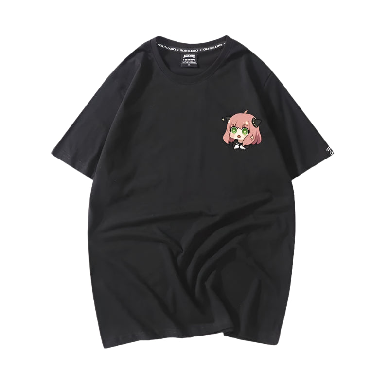 Anya Emoji Mood Tee Crying, Smirking, and Hoping Faces T-Shirt (Unisex)