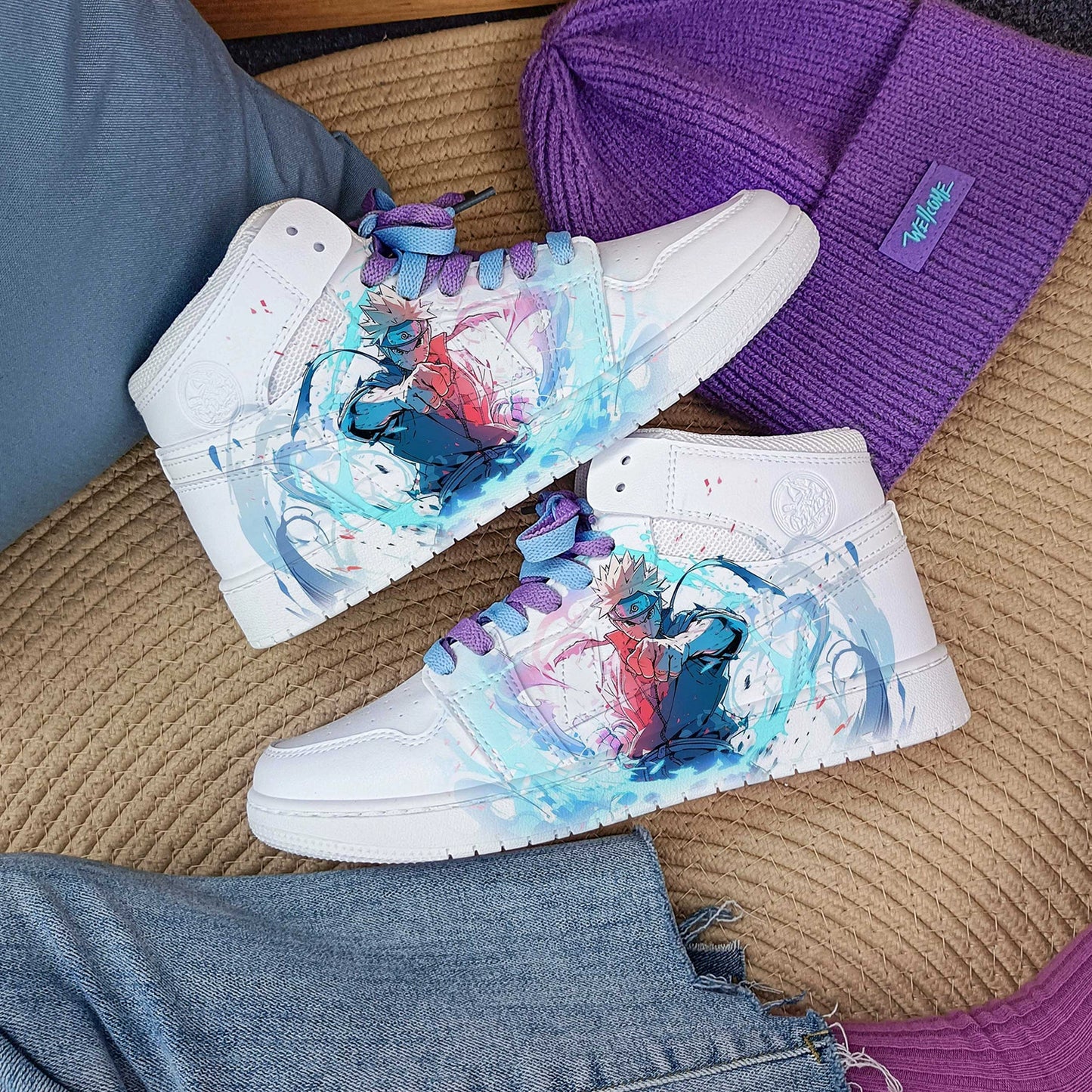Naruto x Sakura Couple Sneakers Pull-Back Style Casual Anime Shoes