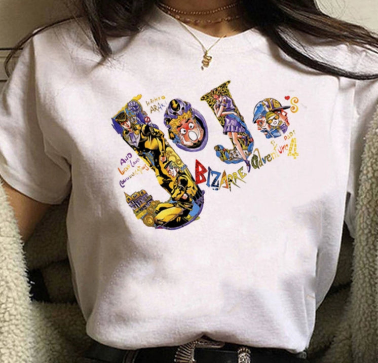 Japanese Anime JOJO'S Bizarre Adventure T-Shirt Men Summer Top Casual Short Sleeve Tee