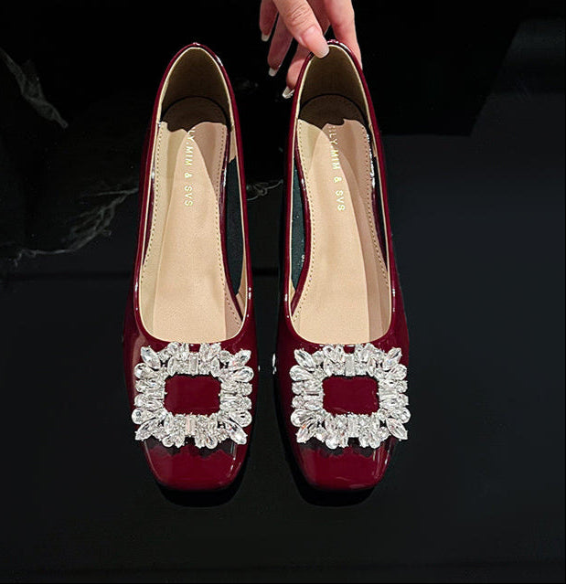 French Style Goatskin Wanwan Shoes – Low-Cut Elegance with a Soft Heel