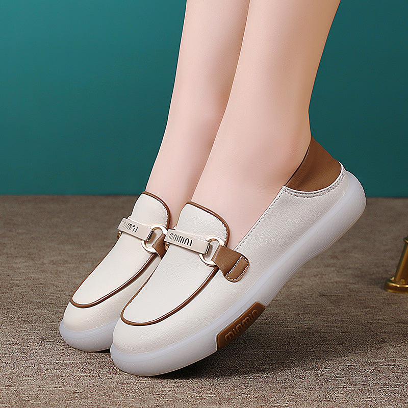 Retro Slip-On Mom Shoes – 2-Way Wear Comfort with Tendon Bottom Support