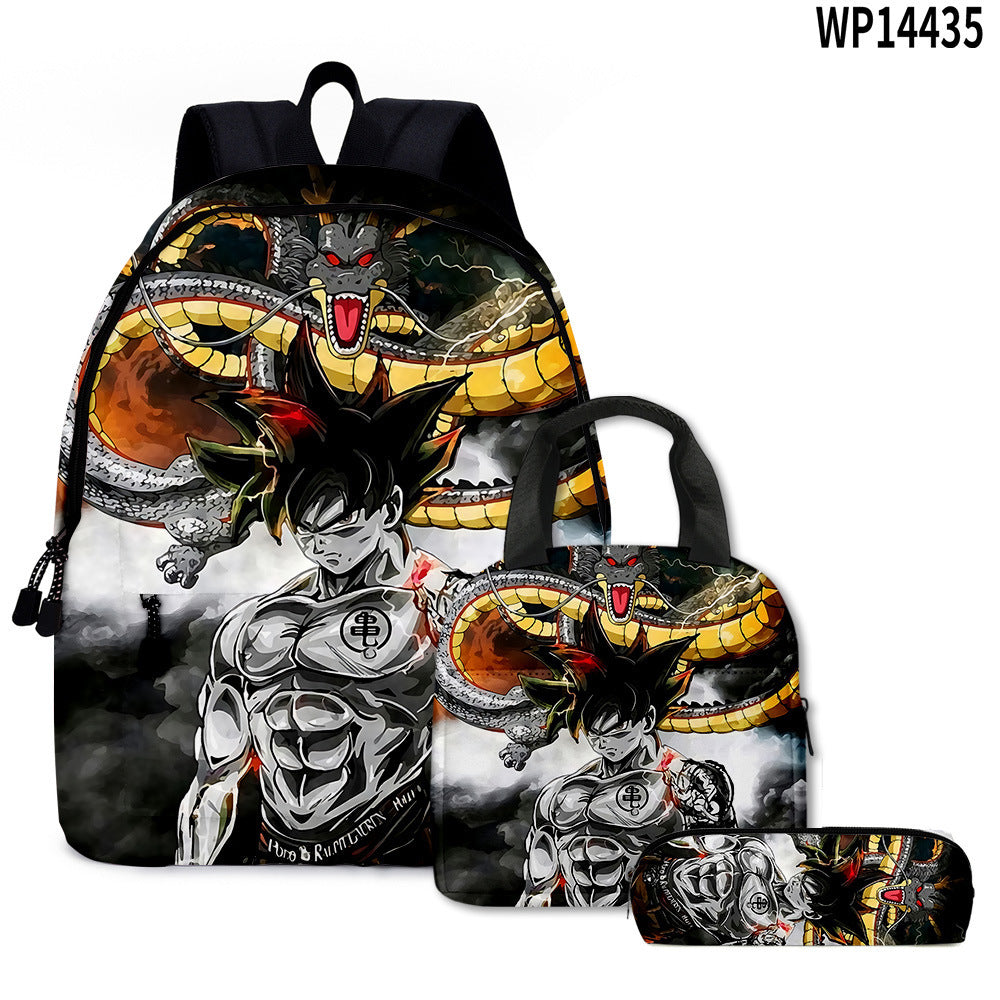 Dragon Ball Super 3D Goku Backpack Set 3-Piece Anime Combo