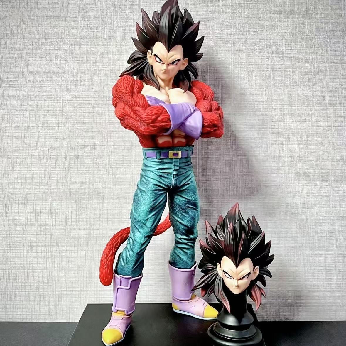 Saiyan Duality: SSJ4 Vegeta Double-Headed Figure