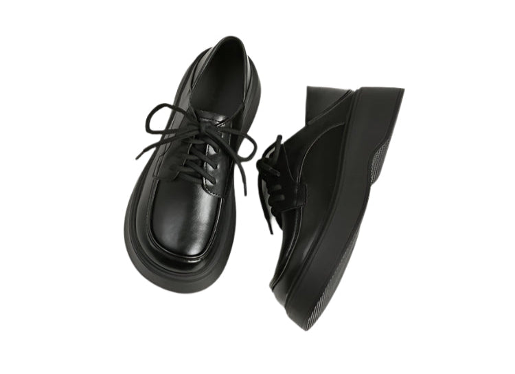 British Style Platform Leather Loafers – JK-Inspired College Girl Vibes