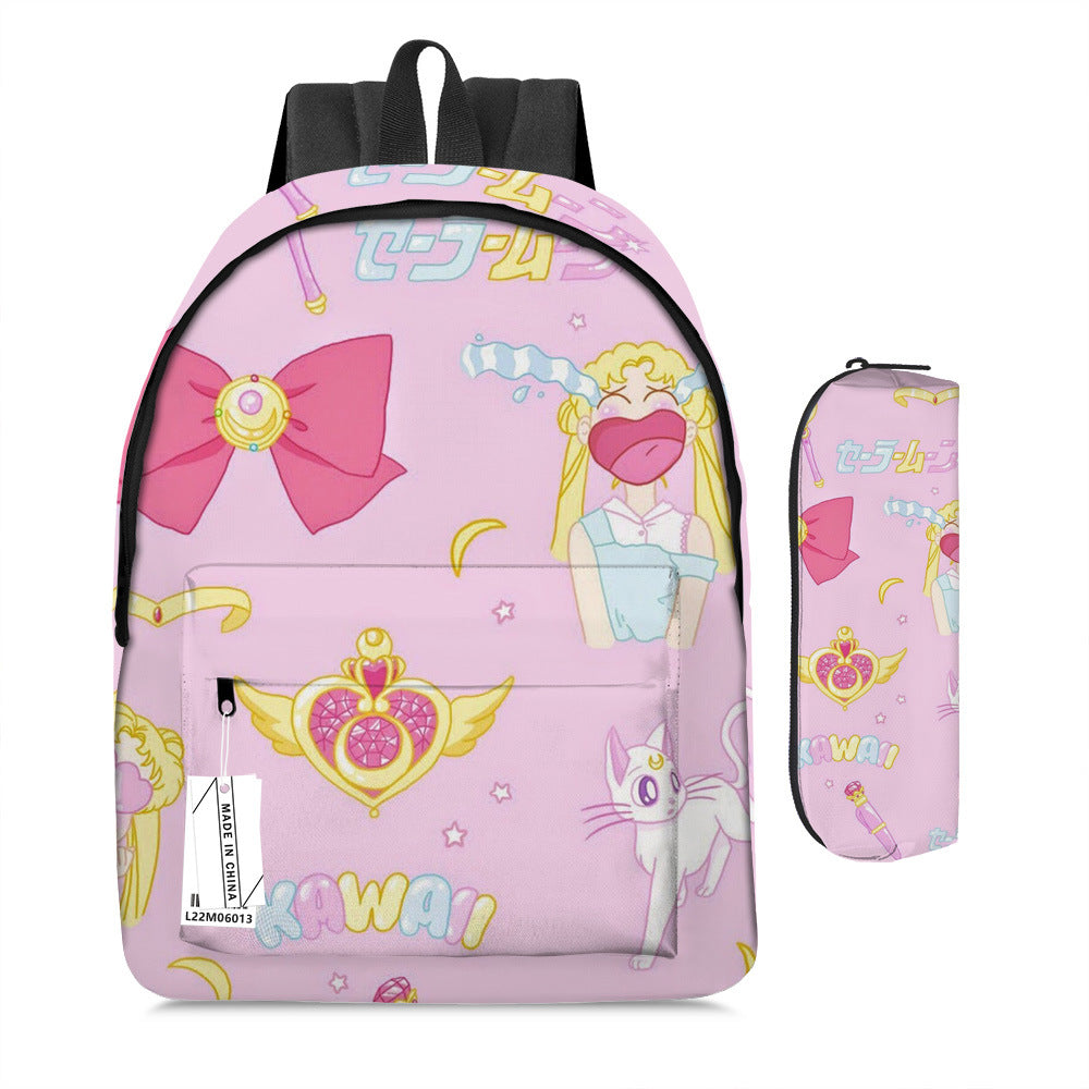 Sailor Moon Magic School Bag Set Full Print Backpack & Pen Case (2-Piece Set)