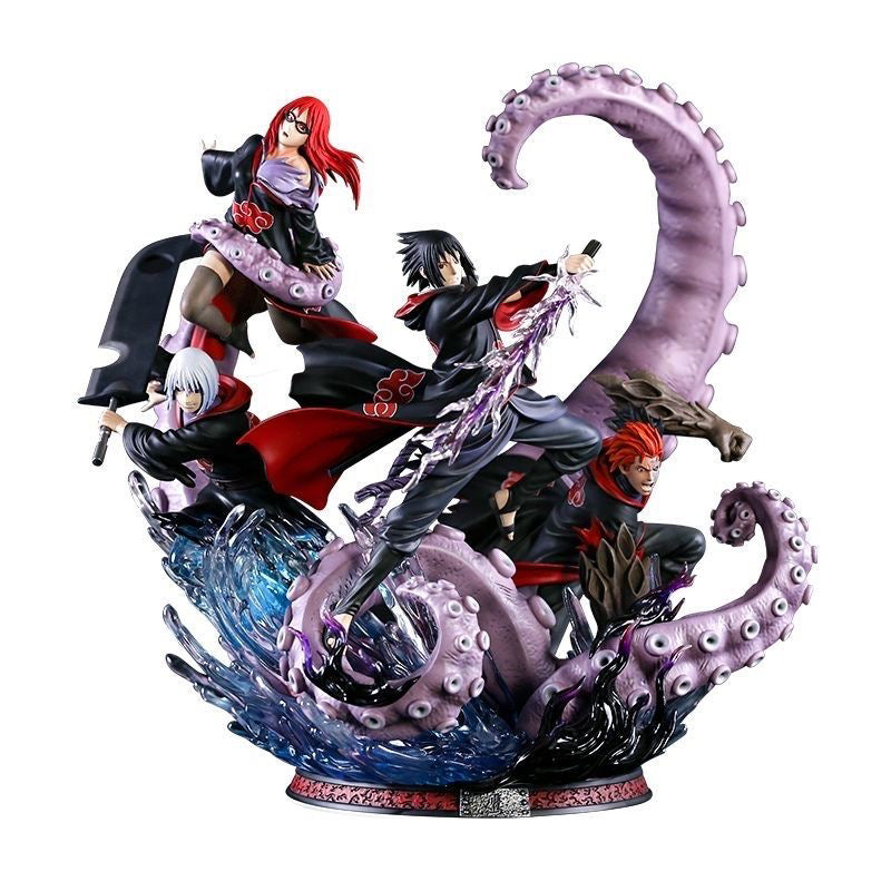 Eagle Squad Legacy: Naruto Anime Figure Set Sasuke & Team Taka Desktop Collectible
