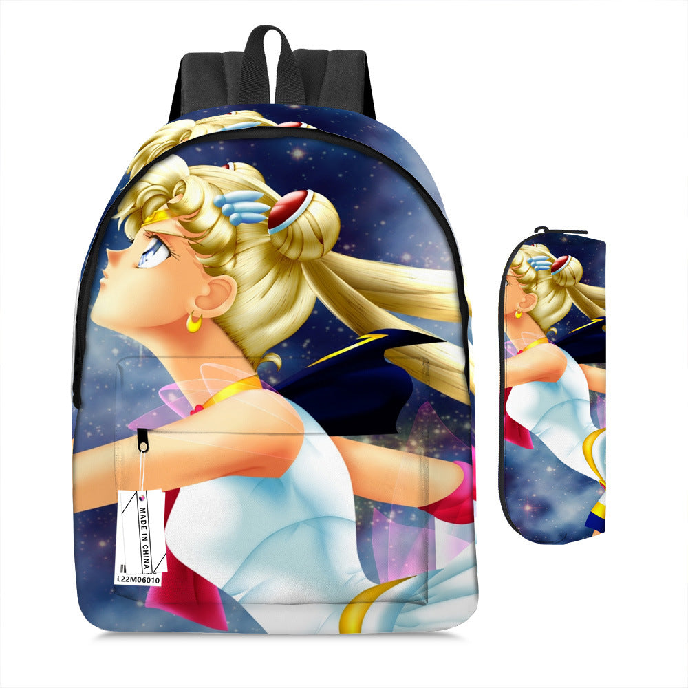 Sailor Moon Magic School Bag Set Full Print Backpack & Pen Case (2-Piece Set)