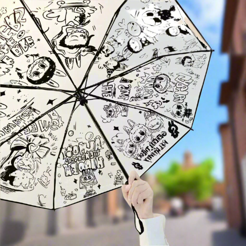 Labu Transparent Auto-Open Umbrella Cute Folding Anime Style for fans