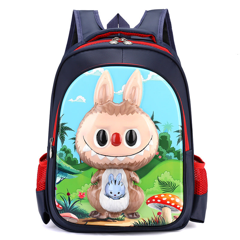 Labubu Cartoon School Backpack Grades 16 Kids Crossbody School Bag
