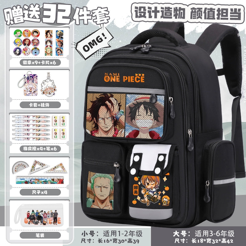 One Piece Spine-Protecting School Backpack Lightweight & Large-Capacity Bag