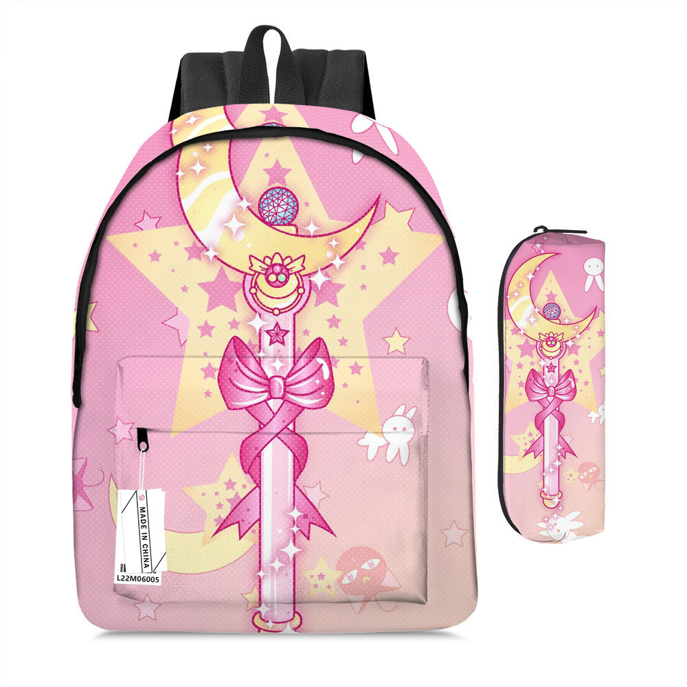 Sailor Moon Magic School Bag Set Full Print Backpack & Pen Case (2-Piece Set)