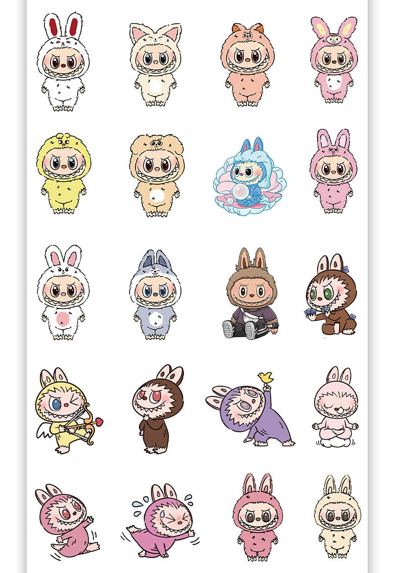 105-Piece Labubu Cartoon Sticker Pack Cute Bubble Mart-Style Decorative Set