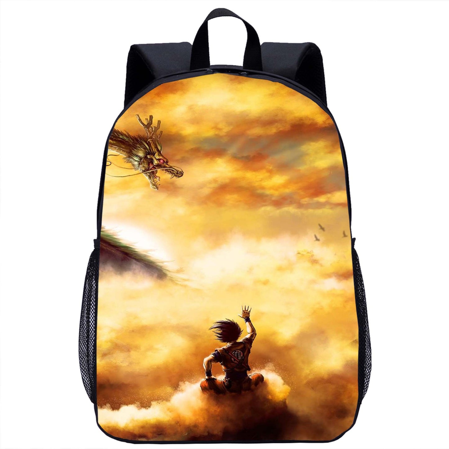 Dragon Ball Saiyan 17" Backpack Cartoon Print School Bag for Kids & Teens