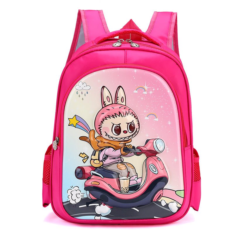 Labubu Cartoon School Backpack Grades 16 Kids Crossbody School Bag