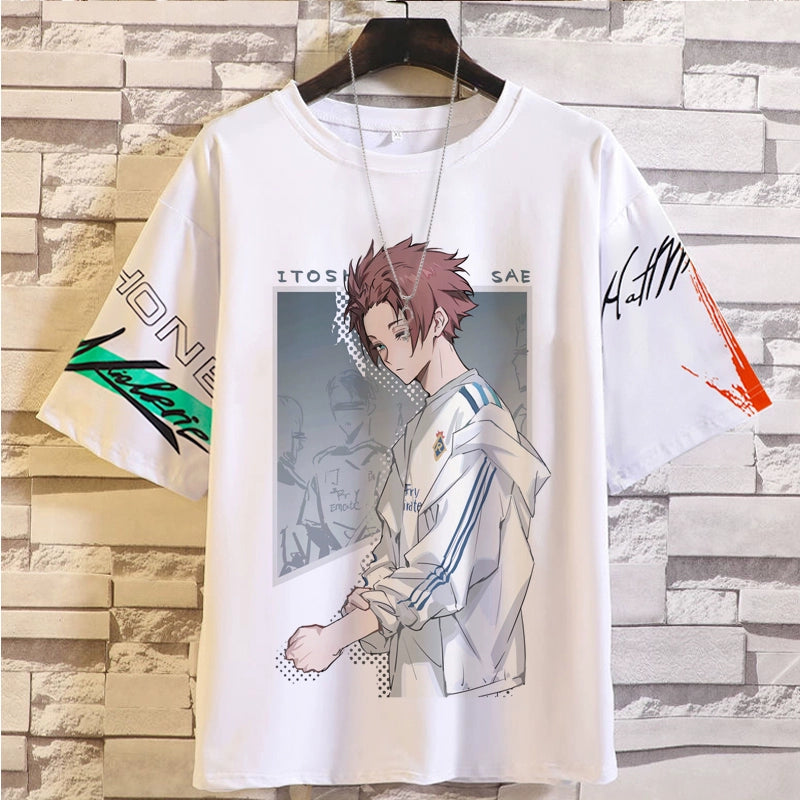 Blue Prison Pain Clothes T-Shirt BLUE LOCK Jieshi Yiling Wangbee Le Back Male and Female Teen Summer Top Anime Peripheral
